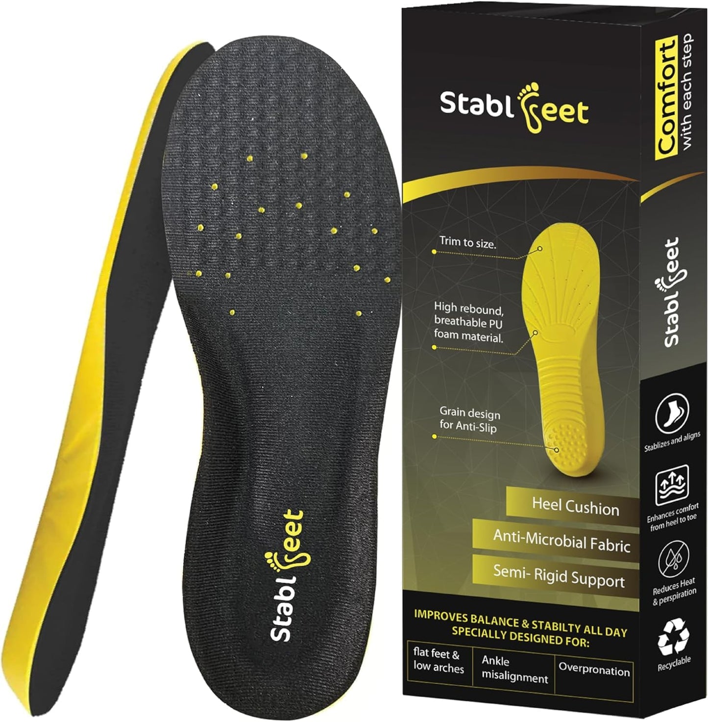 Plantar Fasciitis Insoles for Men & Women – FSA/HSA Eligible High Arch Orthotic Inserts for Flat Feet Comfortable All-Day Relief (Trim: Mens 5-9 1/2 | Womens 6-10 1/2)